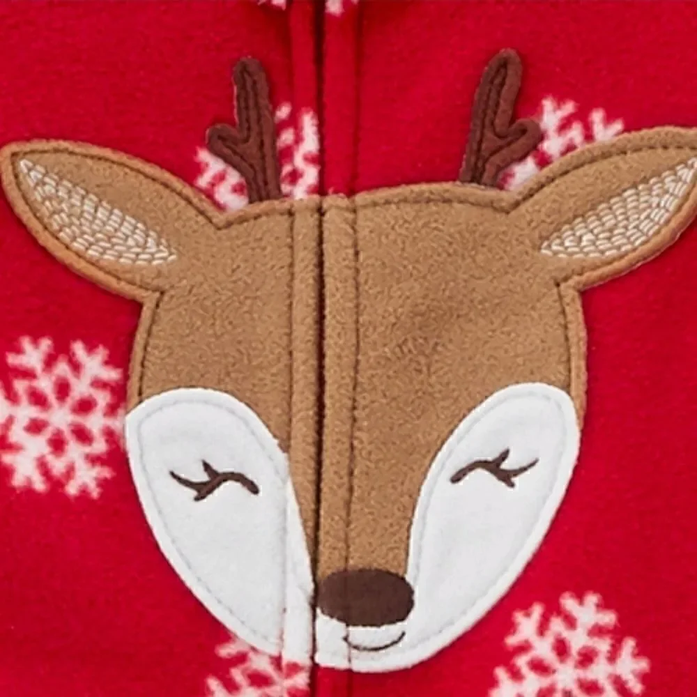 New Toddler  girl's fleece Christmas footed pajama bundle
